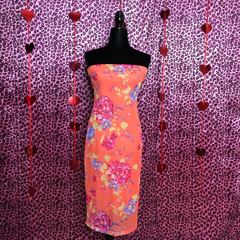 Coral bodycon dress